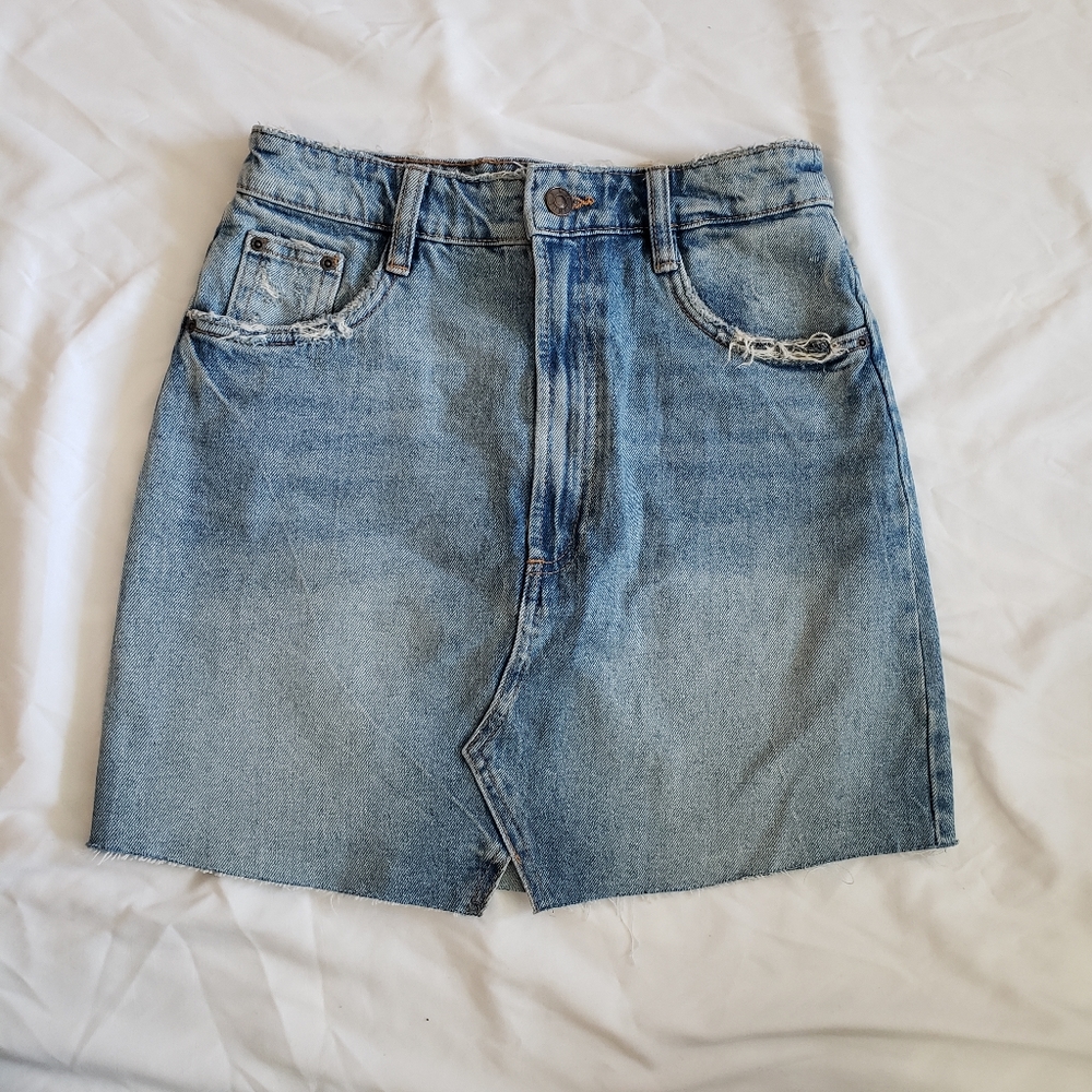 ZARA high waisted jean skirt
